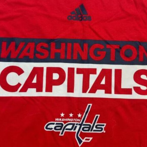 adidas Washington Capitals NHL Hockey T-Shirt Tee Men's Size S 100% Cotton New - Picture 3 of 7